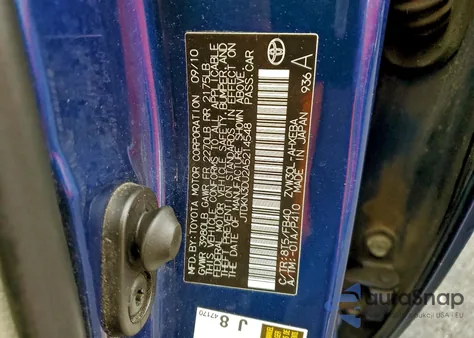 2010 Toyota Prius from USA, damaged, VIN JTDKN3DU2A5214548